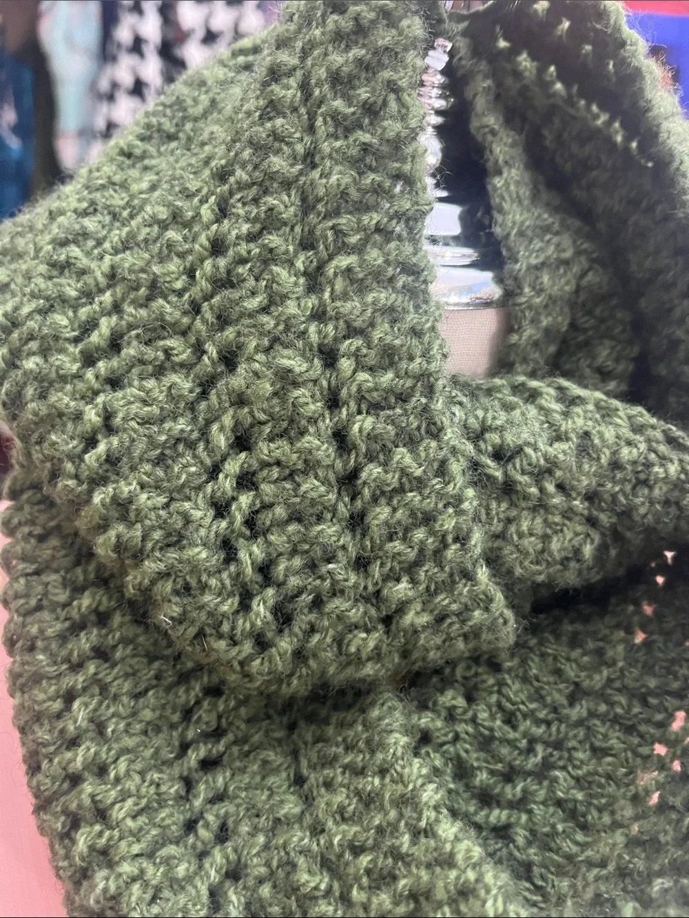 Chunky Knit Olive Green Women's Neck Warmer Handmade Soft Warm S232